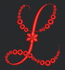 Floral Red Colour Embroidery Design
