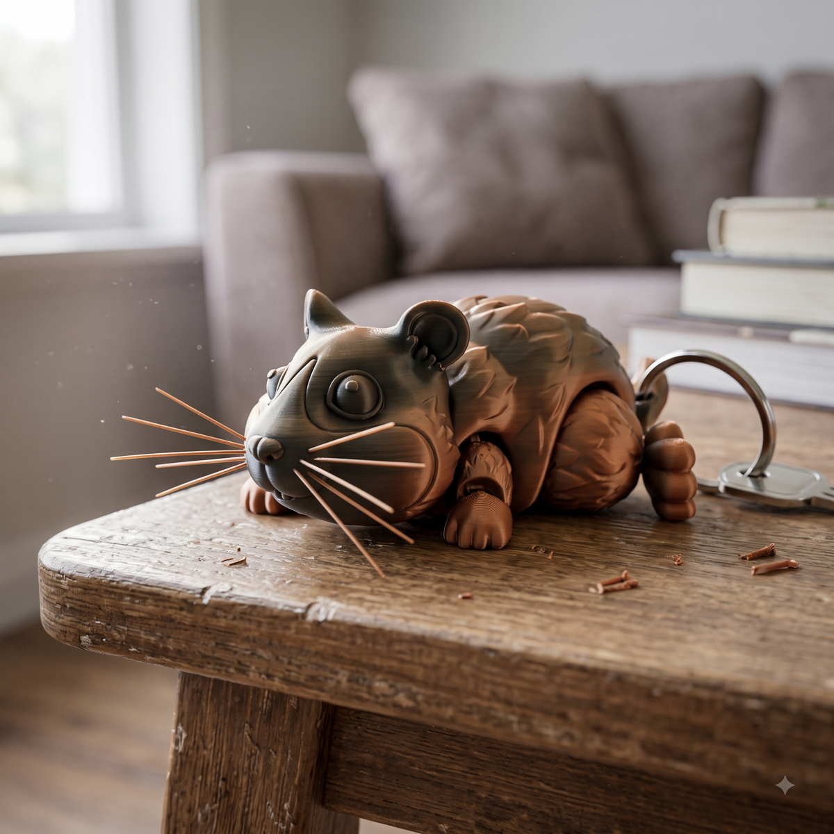 Articulated Hamster With Whiskers Print STL File