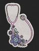 Stethoscope Flora Patch Embroidery Design