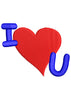 I Love You Heart Embroidery Design