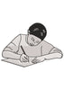 Boy Reading Embroidery Design