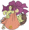 Flower With Baby Embroidery Design