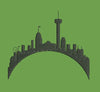 Curved Skyline Silhouette Embroidery Design