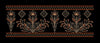 Black Bronze Lily Leaf Panel Border Black & Copper Bronze Embroidery Design