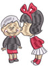 Kissing Embroidery Design