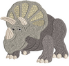 Triceratops Embroidery Design