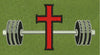 Barbell Cross Red Embroidery Design