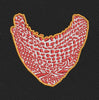 Desert Pattern Red And White Bib Embroidery Design