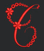 Floral T Red Colour Embroidery Design