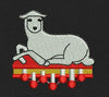 Lamb Cushion White Embroidery Design