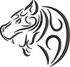 Tiger Face Line Embroidery Design