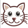 Cat Face Embroidery Design