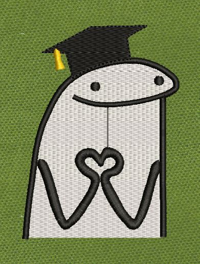 Grad Heart Cap Embroidery Design