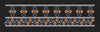 Floral Jacquard Border Orange Flowers & White Lines Embroidery Design