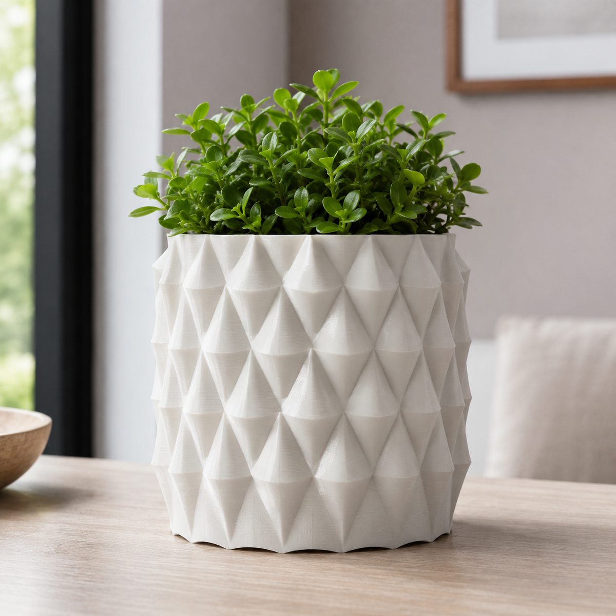Diamond Cut Planter Pot Print STL File