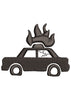 Flame Car Embroidery Design