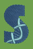 Letter S with DNA Helix Embroidery Design