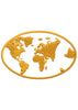 World Map Embroidery Design