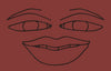 Stylized Smiling Face Outline Embroidery Design