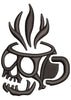 Cup Skull Embroidery Design