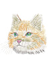 Cat Head Embroidery Design