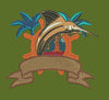 Nautical Billfish Emblem Embroidery Design
