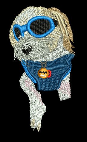 Cool Puppy Embroidery Design