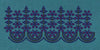 Floral Border Navy Background With Blue Flower Embroidery Design