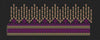 Dark Floral Stem Rain Border - Black, Purple & Gold Embroidery Design