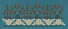 Teal Mughal Fan Buta Hem Border Teal & Multicolor Embroidery Design