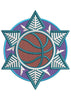 Basket Ball Flower Embroidery Design