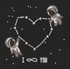 Astronauts Constellation Heart White Embroidery Design