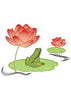 Frog Lotus Embroidery Design