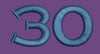 Blue Number Thirty Embroidery Design