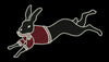 Leaping Rabbit in Sweater Embroidery Design