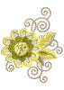 Swiral Flower Embroidery Design