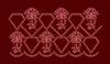 Diamond Chrysanthemum Scallop Border Maroon & Pink Embroidery Design