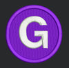 Purple Letter G Patch Embroidery Design