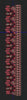 Crimson Floral Pine Tree Border Black & Deep Red Embroidery Design