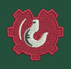 Industrial Hook Emblem Embroidery Design