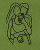 Couple Black Line Art Embroidery Design
