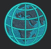 Globe Embroidery Design