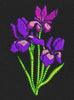 Iris Flowers Purple Embroidery Design