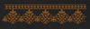 Black Amber Crown Floral Hem Border Black & Dark Amber Embroidery Design