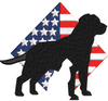 Flag With Dog Embroidery Design
