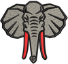 Elephant Face Embroidery Design