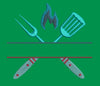 Culinary Flame and Utensil Emblem Embroidery Design