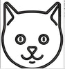 Cat Face Embroidery Design