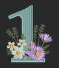 Floral Digit Embroidery Design