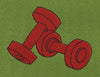 Red Dumbbell Embroidery Design